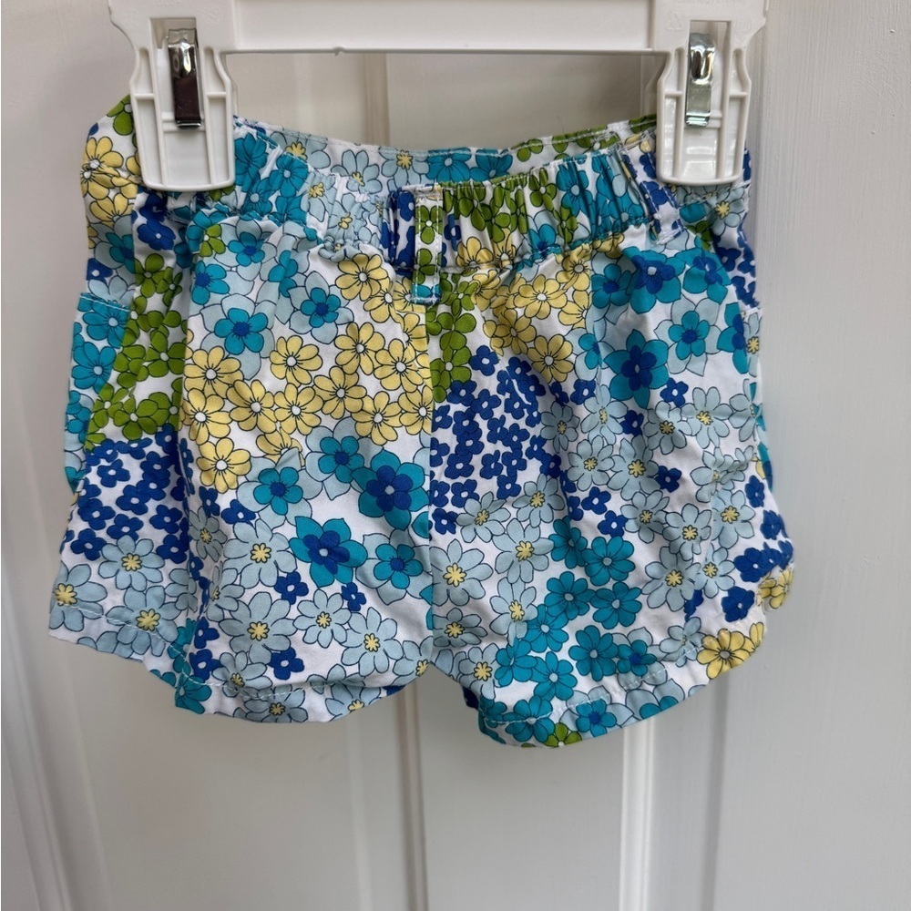 NWOT Gymboree 18-24M Girls Blue and Green Floral Formal Shorts with Pockets - Picture 4 of 5